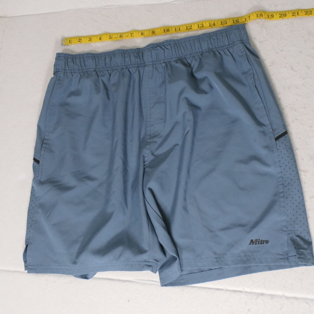 Mitre Mens Shorts XL Blue Athletic Soccer Training Sporty Gym Running Activewear